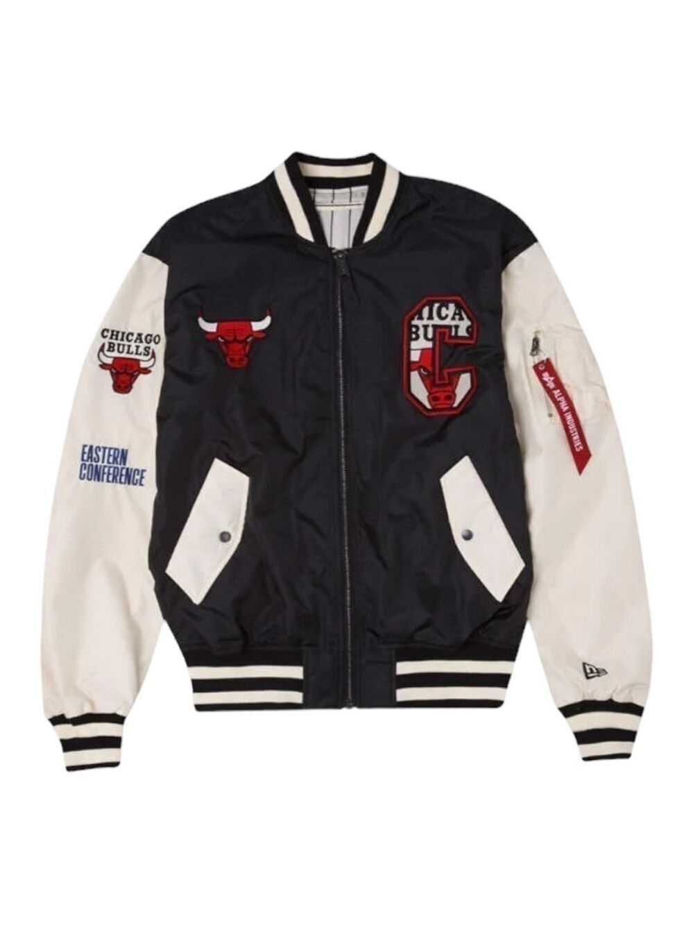 CHICAGO BULLS X ALPHA X NEW ERA L-2B BOMBER JACKET